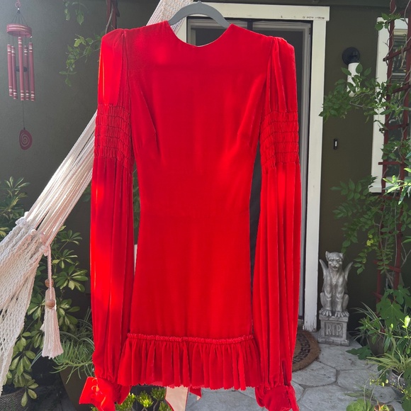 Vampire's Wife Red Velvet Mini-Dress - Picture 6 of 6